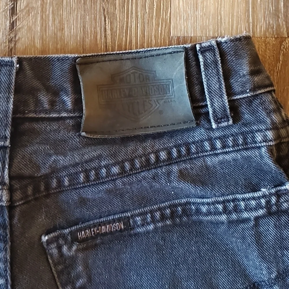HARLEY Davidson Black Denim Shorts Size 4